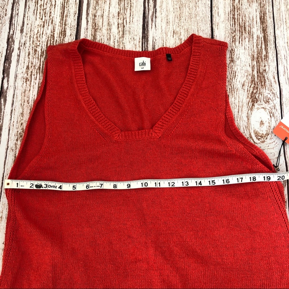 New CAbi Sleeveless Top Size Medium - Siren Vest Flame - Picture 8 of 8